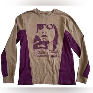 Midnight merc tshirt Taylor Swift Beige and Purple Long Sleeve Graphic Tee
